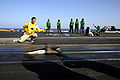 US Navy 081103-N-7571S-012 Lt. Cmdr. Eric Hanks shoots his boots off catapult 2 aboard the Nimitz-class aircraft carrier USS Theodore Roosevelt.jpg