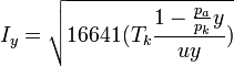 I_y = \sqrt{16641}